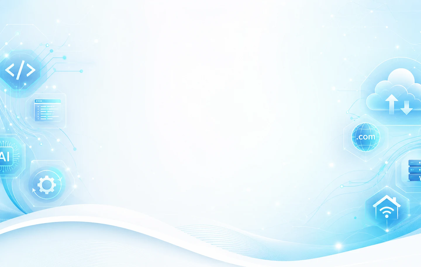 Abstract web, AI, cloud and internet technology background